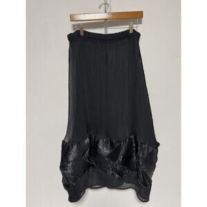 Peter O Mahler Skirt Womens Size 1 Black Pleated Midi Textured Modern EU